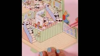 3D Sticker Panda Preschool | Miniature DIY Scene