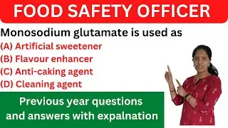 Food safety officer previous year question paper ||  FSO model papers||TSPSC food safety officer