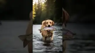 Lovely catch #dog #fishing #river #fyp