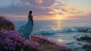 Waves of Tranquility: Brainwave Vocal Sounds with a Woman Gazing at the Sea