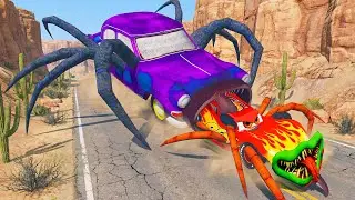 Giant SPIDER McQueen Eater Car VS Lightning McQueen Escape From Monster | Lightning McQueen Cars