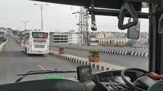Scania & Volvo Bus Racing Past City Volvo
