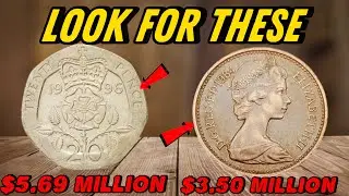 Самые ценные монеты Великобритании! Редкие однопенсовые монеты 1984 года и 20 пенсов 1996 года ст...