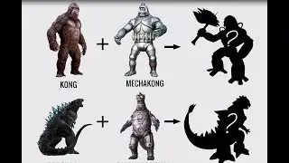 What if Kong and Godzilla combine with Mecha? Kong and Godzilla digital drawing art