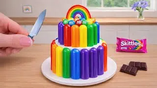 Mini Rainbow Jelly Cake Recipe 🌈 Yummy Mini Cake Decorating and ASMR