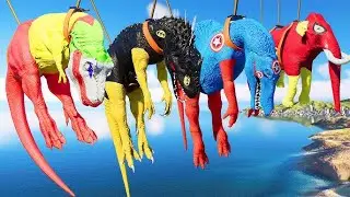 NEW!🕷️ SPIDER-MAN Chungkingosaurus vs. Black Adam, Hulk, Joker Dinosaurs Fight in Jurassic World