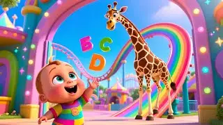 Giraffe Rides the Roller Coaster 🎢🦒 | Fun Animal & Ride Song for Kids | Playful Learning Rhyme