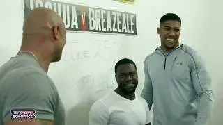Anthony Joshua ,The Rock and Kevin Hart compare signatures ! FUNNY moment
