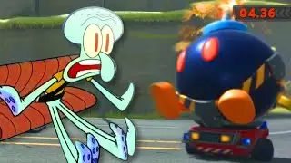 Squidward in Mario Kart World