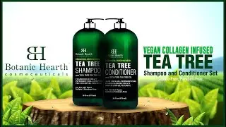 BH Vegan Collagen Tea Tree Shampoo Conditioner Set with 100% Pure Tea Tree Oil | For All Hair Types