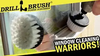 Making Weathered Windows SHINE with a Drillbrush #shorts