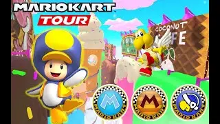 Mario Kart Tour - All Sky High Sundae Variants - Penguin Toad Gameplay