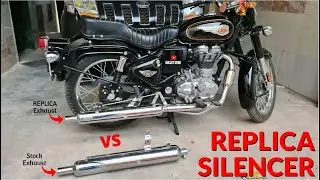 Royal Enfield Stock Silencer VS Replica Silencer Sound