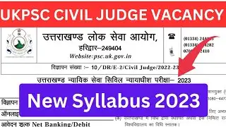 Ukpsc Civil Judge Syllabus 2023 | uk j Syllabus 2023 | Uttarakhand Judiciary exam date #judiciary