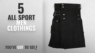 Top 10 All Sport Men Clothings [ Winter 2018 ]: Men's Stylish Black Wedding Utility Kilt - Utility