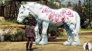 Arthur Morgan Tames a Ginormous White & Pink Floral Horse at Heartland Oil Fields!