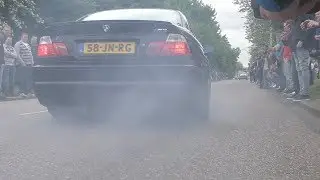 50m Burnout- BMW M3 E46 Leaving a Car Meet!