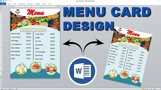 Restaurant menu card design in ms word || Menu Card