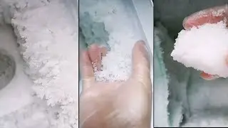 FREEZER WALL SCRAPING WITH HANDS AND EATING