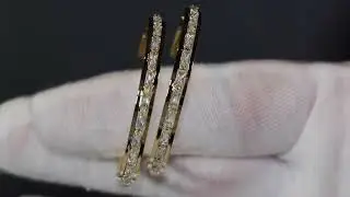 Gold baguette cut diamond hoop earrings | Big Diamond Hoop Earrings, Womens Diamond Hoop Earrings