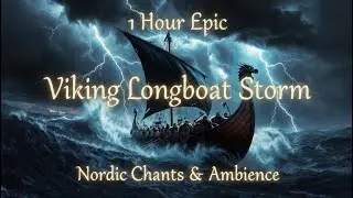 1 Hour Viking Longboat in Storm | Epic Nordic Chants & Ocean Ambience