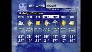 WeatherSTAR XL emulated forecasts January 14, 2026