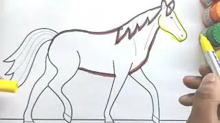How to Draw a Horse for Kids Easy Step by Step 🐴 Horse Drawing and Coloring Page for Kids