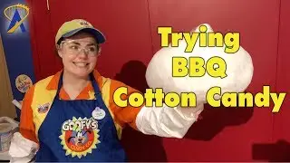 Trying BBQ Cotton Candy at Goofy's Candy Company