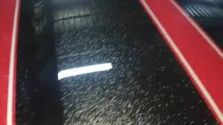 Flaked out Camaro with painted on rally stripes / Johns Restoration