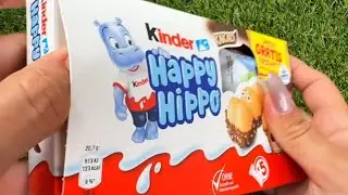 Satisfying Asmr Unboxing Kinder 🍫chocolate sweet 🍬🍭happy hippo 