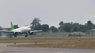 Landing at L&eacute;on MBA International Airport 🛬of Fly Gabon🇬🇦🦜 Airbus A320-232 (ZS-GAB)✈