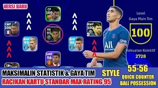 A. Hakimi 95 Rated 🔥 Upgrade Stats Standar Card Efootball Mobile 2023 | Racik Hakimi