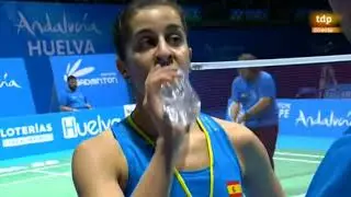 Final Campeonato de Europa Femenino Badminton 2018 Carolina Mar&iacute;n - Evgeniya Kosetskaya