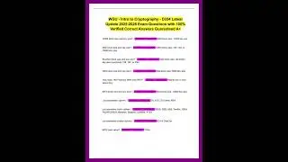 WGU  Intro to Cryptography  D334 Latest Update 2025 2026 Exam Questions with 100 Verified Correct An