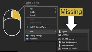 How to fix new folder option missing windows 10!