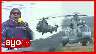 RAIS SAMIA ALIVYOTUA NA HELIKOPTA MWANZA