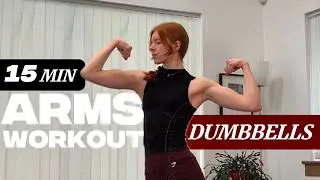 15 Min DUMBBELL ARMS & SHOULDER WORKOUT at Home