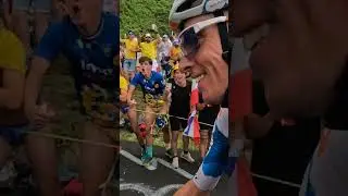 🇫🇷 Romain Bardet giving the Tour de France fans what they want! #tdf2024 #tdf #tourdefrance #gcn