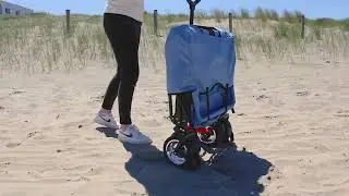 AXI AB210 Opvouwbare Bolderkar met dak, tas, rem en duwstang blauw - Bolderwagen Blauw AB210
