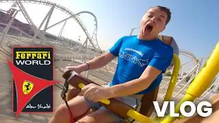 Our Return to Ferrari World! Riding Insane Roller Coasters like Flying Aces and Mission Ferrari!