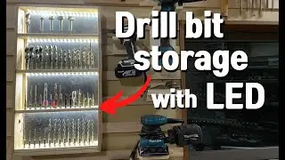 Drill bit storage with meaningless LED light