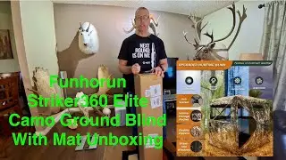 Funhorun Striker360 Elite Camo Ground Blind With Mat Unboxing