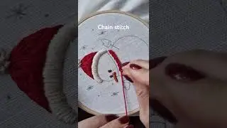 Chain stitch Snowman embroidery⛄️ #embroidery #handembroidery #handmade #stitch #art #christmas