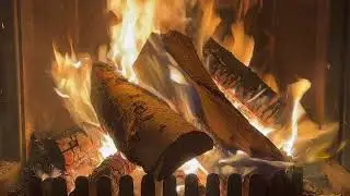 4K HD cosy real log fireplace from french Vosges region - 1 hour, no loop