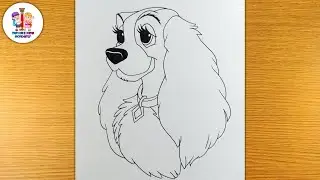 Beautiful dog face line art for kids | easy drawing | how to draw | cute animals drawings ​⁠