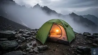 Misty Mountain Tent Rain | Chilly Rain & Fog Ambience for Sleep