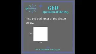 GED® Math: Perimeter of Rectangle with Formula (1.4, Bgn, # 21)
