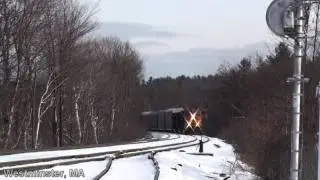 HD: Chasing a BNSF Powered Pan Am Southern AYMO in the Snow from Lunenburg to Westminster
