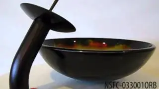 NSFC-033001ORB Hand Paint Glass Sink with Faucet