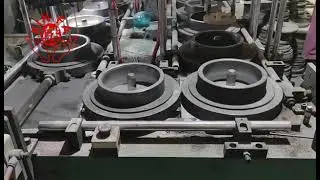 Grinding wheel making process, molding, alumina, silicon carbide.